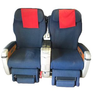 SAS A340 Navy Blue Red Headrest Cover Business Class Seats Front