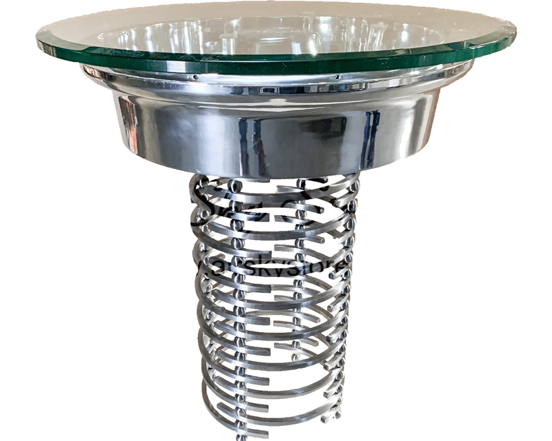 Boeing Wheel Table With Glass Front