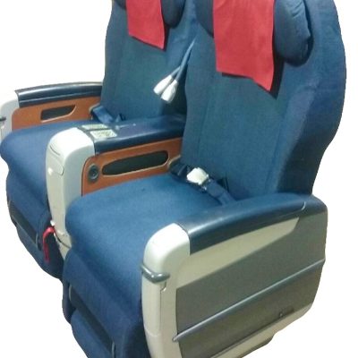 SAS A340 Navy Blue   Red Headrest Cover Business Class Seats