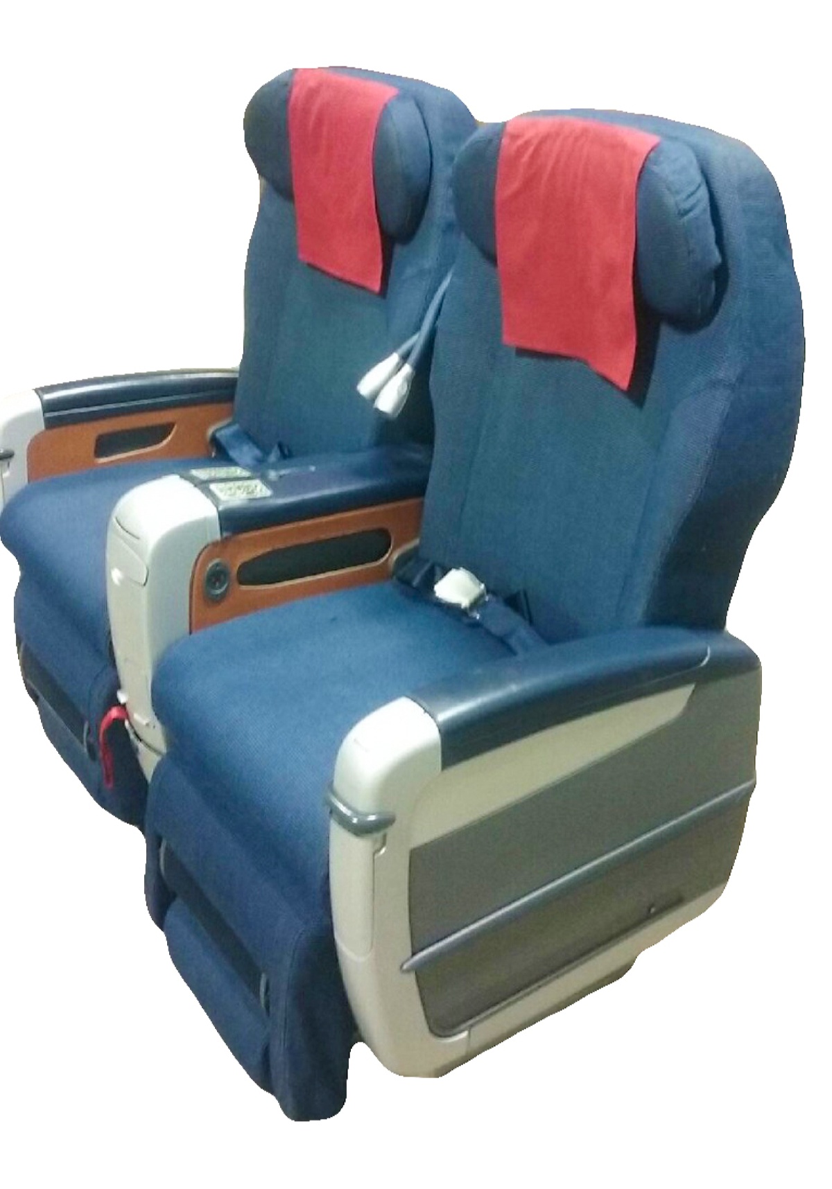 SAS A340 Navy Blue   Red Headrest Cover Business Class Seats
