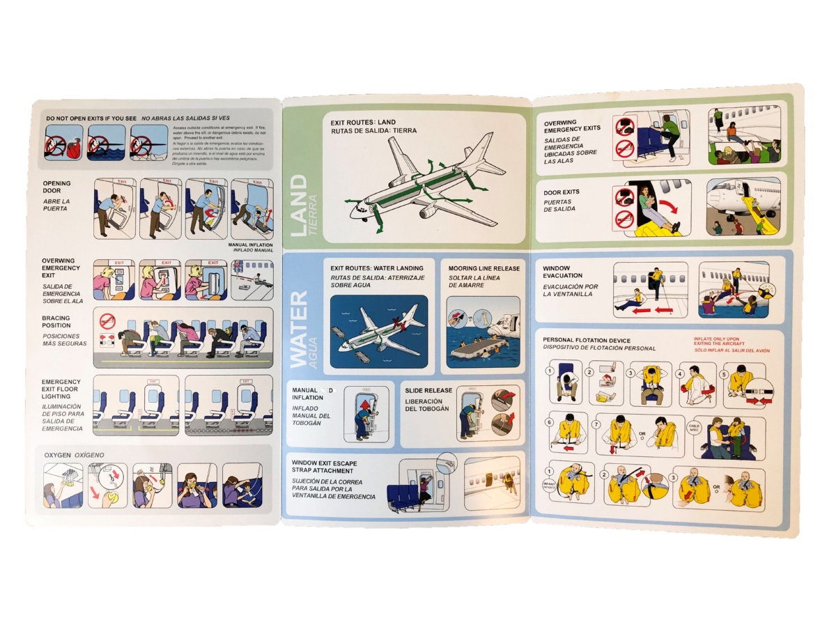 SWA Boeing 737 300 Safety Card Open 2