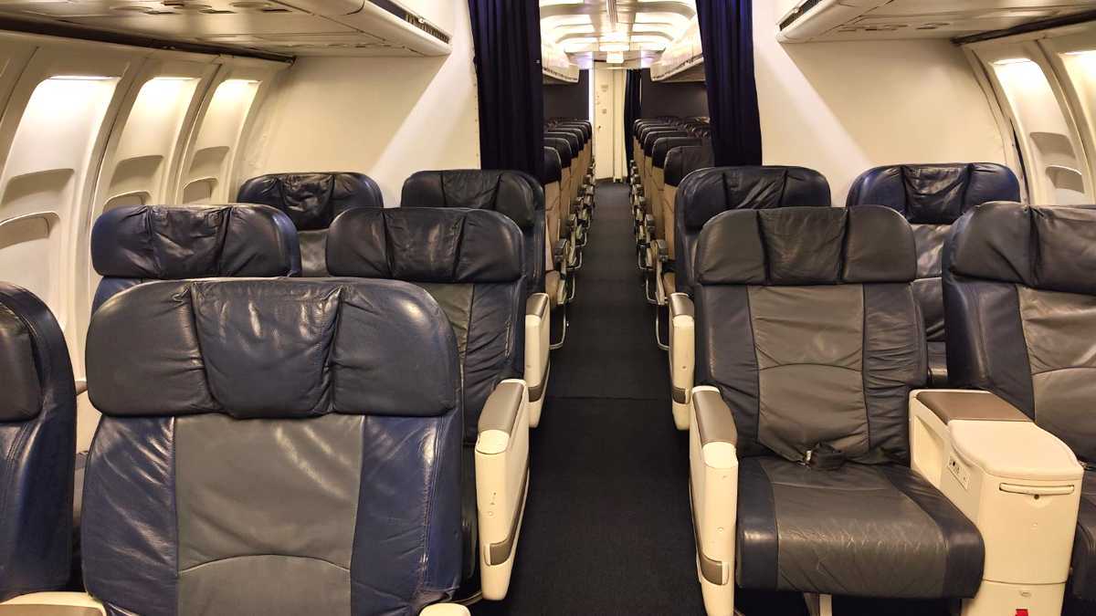 737 Fiist Class or Business Class seating. Usually configured with 3 rows of seating with a total of 10 seats. We have 2 more seats available to install as needed.